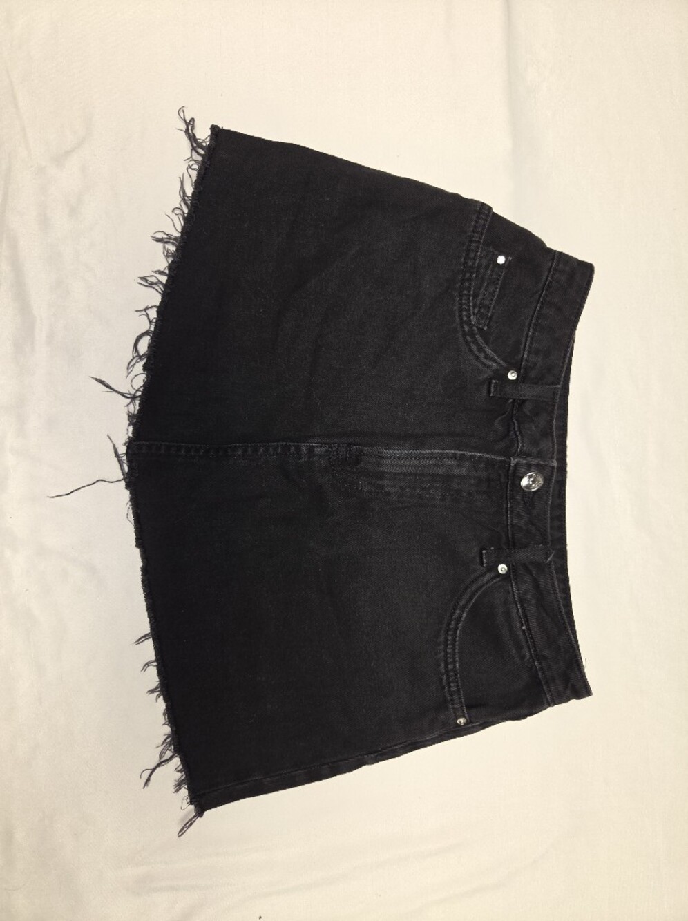 Divided Black Frayed Hem Denim Shorts